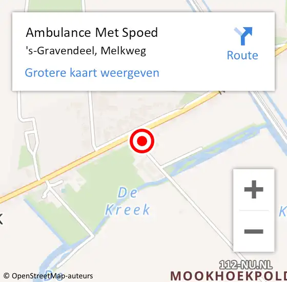 Locatie op kaart van de 112 melding: Ambulance Met Spoed Naar 's-Gravendeel, Melkweg op 14 april 2024 13:22