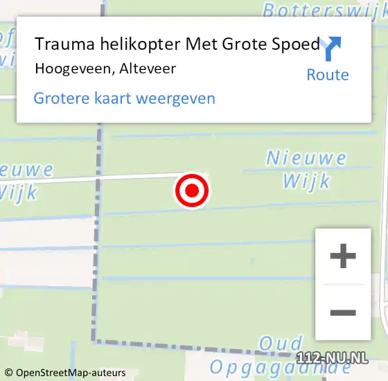 Locatie op kaart van de 112 melding: Trauma helikopter Met Grote Spoed Naar Hoogeveen, Alteveer op 14 april 2024 13:24