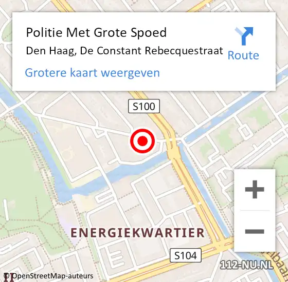 Locatie op kaart van de 112 melding: Politie Met Grote Spoed Naar Den Haag, De Constant Rebecquestraat op 14 april 2024 14:15