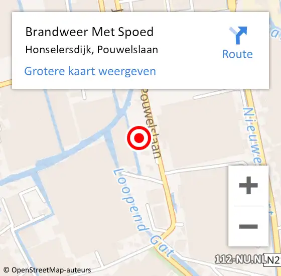 Locatie op kaart van de 112 melding: Brandweer Met Spoed Naar Honselersdijk, Pouwelslaan op 14 april 2024 14:31