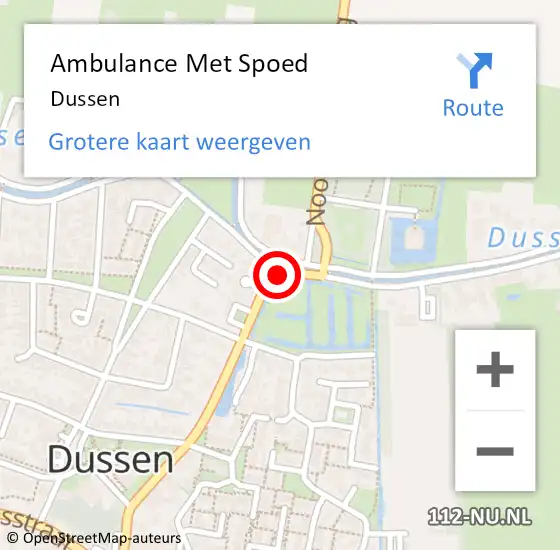 Locatie op kaart van de 112 melding: Ambulance Met Spoed Naar Dussen op 14 april 2024 14:33