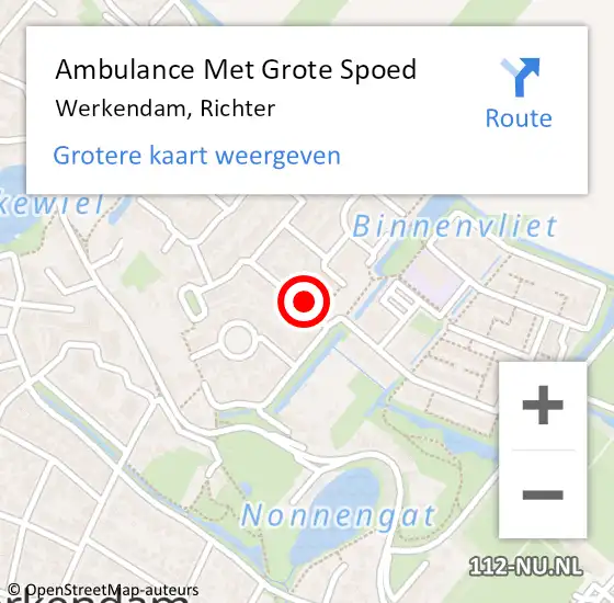 Locatie op kaart van de 112 melding: Ambulance Met Grote Spoed Naar Werkendam, Richter op 14 april 2024 14:53