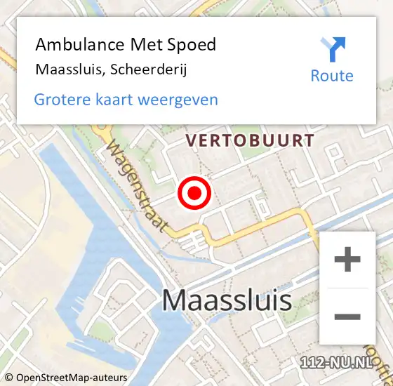 Locatie op kaart van de 112 melding: Ambulance Met Spoed Naar Maassluis, Scheerderij op 14 april 2024 15:20