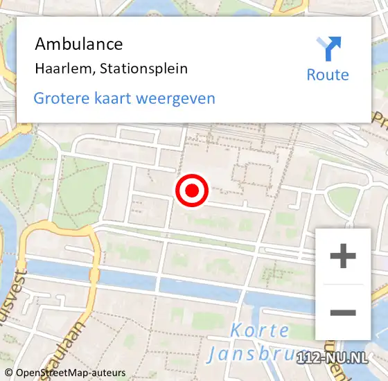 Locatie op kaart van de 112 melding: Ambulance Haarlem, Stationsplein op 14 april 2024 15:48