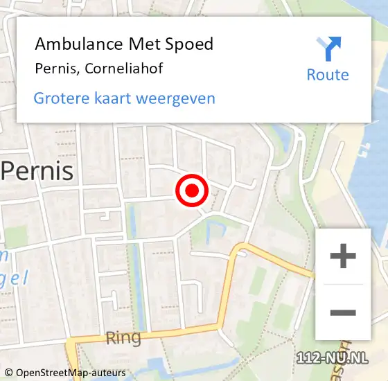 Locatie op kaart van de 112 melding: Ambulance Met Spoed Naar Pernis, Corneliahof op 14 april 2024 15:55