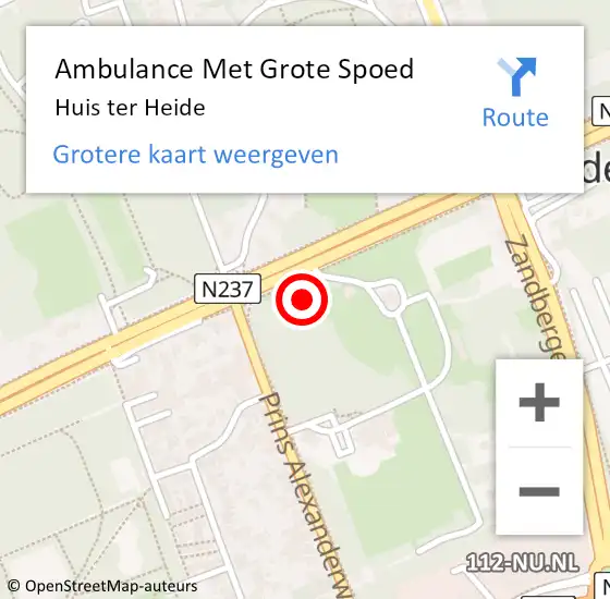 Locatie op kaart van de 112 melding: Ambulance Met Grote Spoed Naar Huis ter Heide op 14 april 2024 19:32