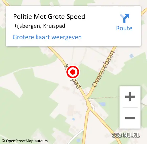 Locatie op kaart van de 112 melding: Politie Met Grote Spoed Naar Rijsbergen, Kruispad op 14 april 2024 19:47