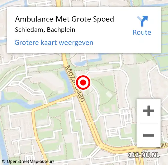 Locatie op kaart van de 112 melding: Ambulance Met Grote Spoed Naar Schiedam, Bachplein op 14 april 2024 20:41