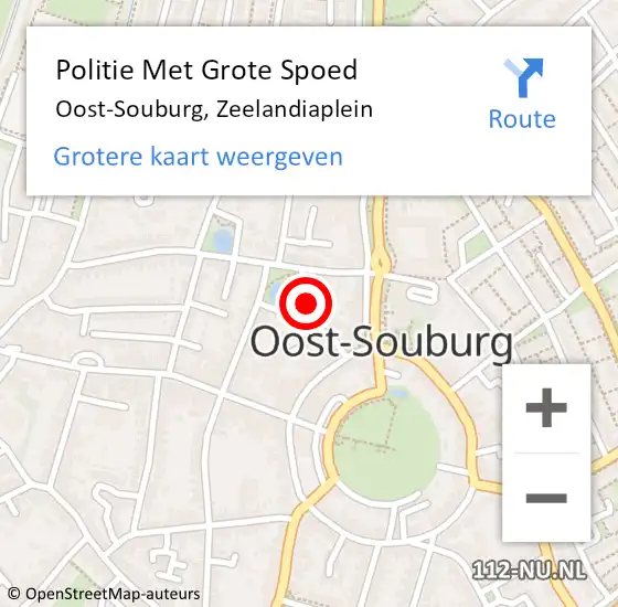 Locatie op kaart van de 112 melding: Politie Met Grote Spoed Naar Oost-Souburg, Zeelandiaplein op 14 april 2024 22:50