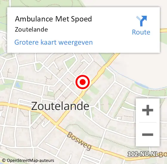 Locatie op kaart van de 112 melding: Ambulance Met Spoed Naar Zoutelande op 14 april 2024 23:15