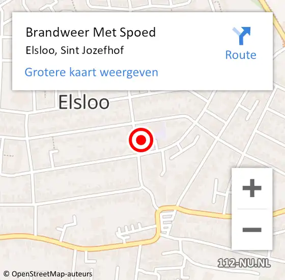 Locatie op kaart van de 112 melding: Brandweer Met Spoed Naar Elsloo, Sint Jozefhof op 14 april 2024 23:20