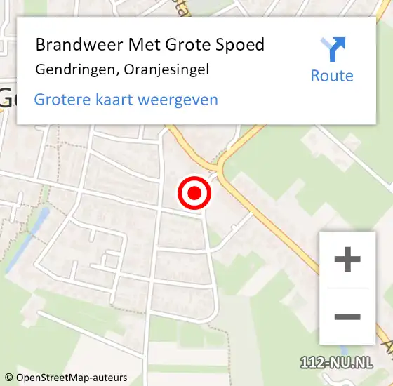 Locatie op kaart van de 112 melding: Brandweer Met Grote Spoed Naar Gendringen, Oranjesingel op 15 april 2024 00:34