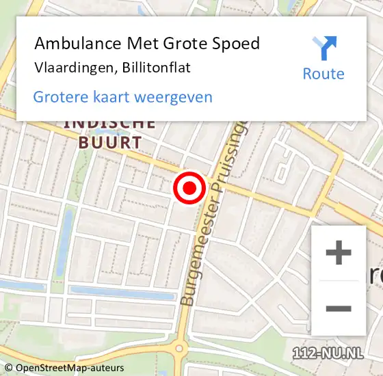 Locatie op kaart van de 112 melding: Ambulance Met Grote Spoed Naar Vlaardingen, Billitonflat op 15 april 2024 01:18