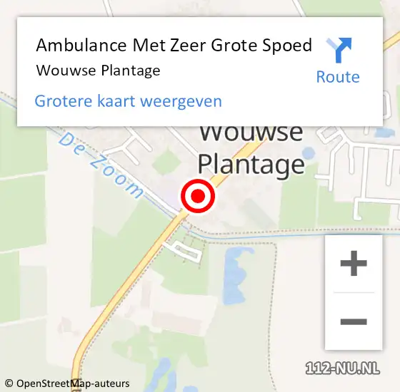 Locatie op kaart van de 112 melding: Ambulance Met Zeer Grote Spoed Naar Wouwse Plantage op 15 april 2024 01:36