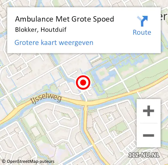 Locatie op kaart van de 112 melding: Ambulance Met Grote Spoed Naar Blokker, Houtduif op 15 april 2024 05:12