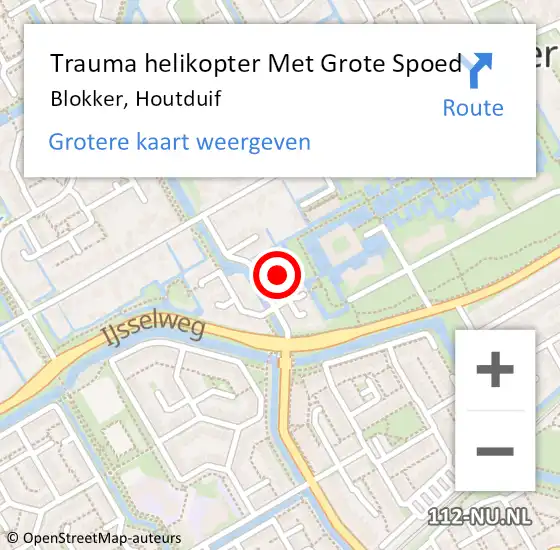 Locatie op kaart van de 112 melding: Trauma helikopter Met Grote Spoed Naar Blokker, Houtduif op 15 april 2024 05:15