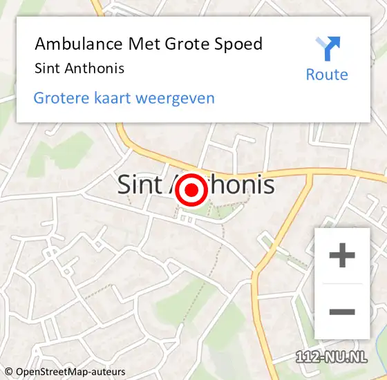 Locatie op kaart van de 112 melding: Ambulance Met Grote Spoed Naar Sint Anthonis op 15 april 2024 06:34