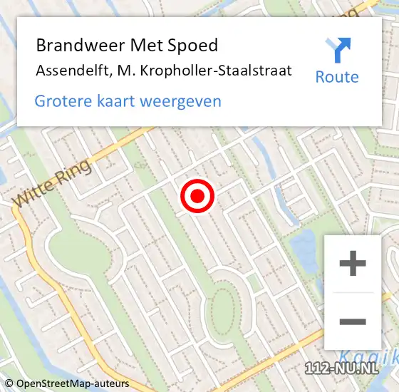 Locatie op kaart van de 112 melding: Brandweer Met Spoed Naar Assendelft, M. Kropholler-Staalstraat op 15 april 2024 06:58