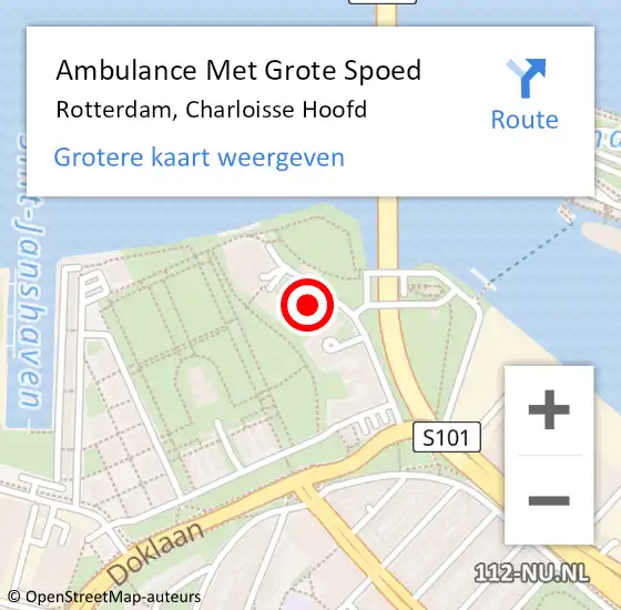 Locatie op kaart van de 112 melding: Ambulance Met Grote Spoed Naar Rotterdam, Charloisse Hoofd op 15 april 2024 08:14