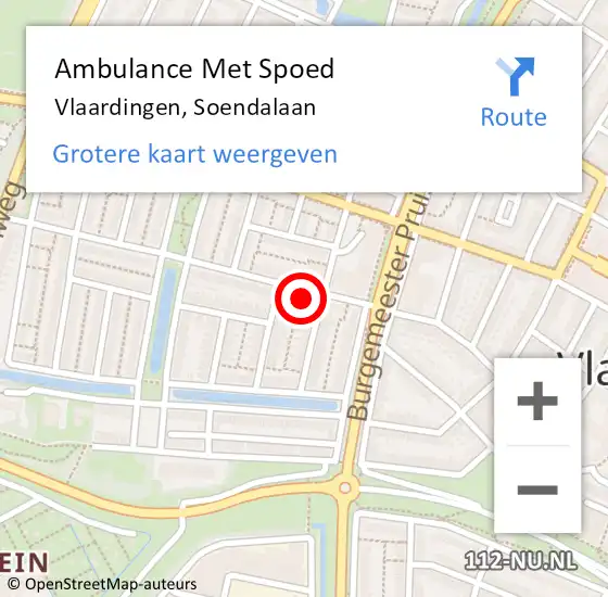 Locatie op kaart van de 112 melding: Ambulance Met Spoed Naar Vlaardingen, Soendalaan op 15 april 2024 08:40