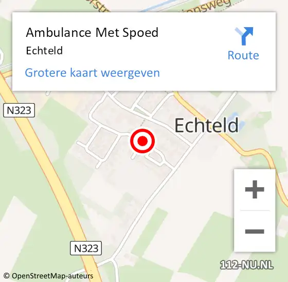Locatie op kaart van de 112 melding: Ambulance Met Spoed Naar Echteld op 15 april 2024 08:46