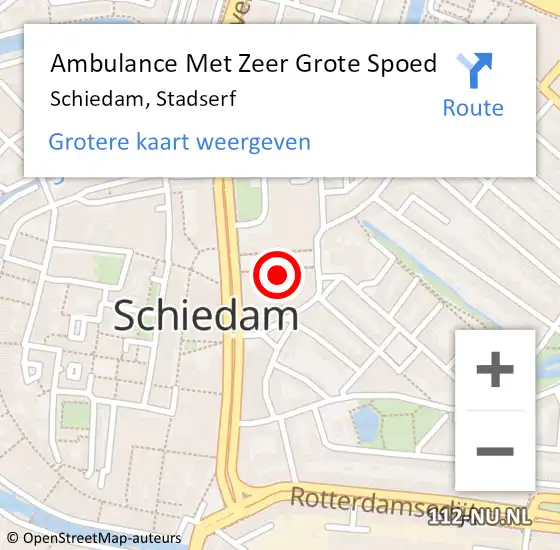 Locatie op kaart van de 112 melding: Ambulance Met Zeer Grote Spoed Naar Schiedam, Stadserf op 15 april 2024 09:29