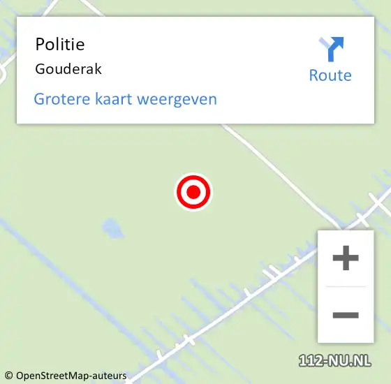 Locatie op kaart van de 112 melding: Politie Gouderak op 15 april 2024 09:35