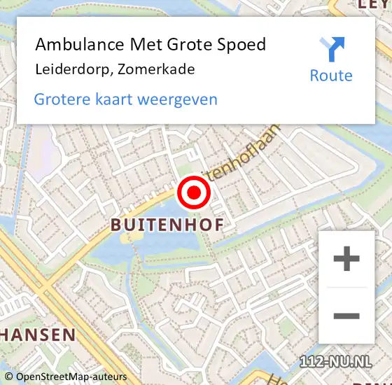 Locatie op kaart van de 112 melding: Ambulance Met Grote Spoed Naar Leiderdorp, Zomerkade op 15 april 2024 09:53