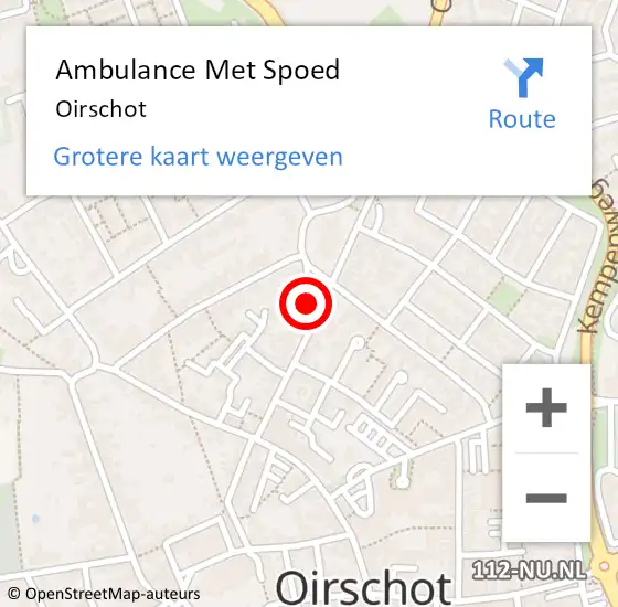 Locatie op kaart van de 112 melding: Ambulance Met Spoed Naar Oirschot op 15 april 2024 10:27