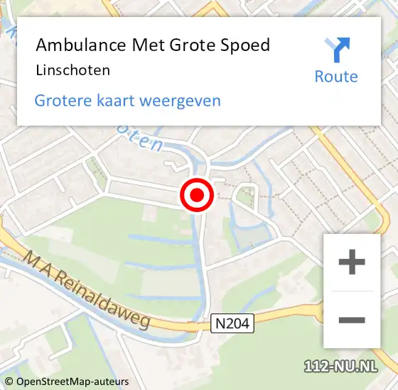 Locatie op kaart van de 112 melding: Ambulance Met Grote Spoed Naar Linschoten op 15 april 2024 10:53
