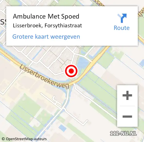 Locatie op kaart van de 112 melding: Ambulance Met Spoed Naar Lisserbroek, Forsythiastraat op 15 april 2024 12:03