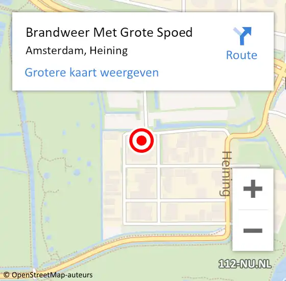 Locatie op kaart van de 112 melding: Brandweer Met Grote Spoed Naar Amsterdam, Heining op 15 april 2024 12:03