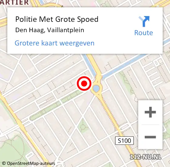 Locatie op kaart van de 112 melding: Politie Met Grote Spoed Naar Den Haag, Vaillantplein op 15 april 2024 12:33