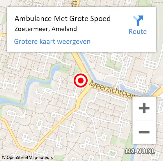 Locatie op kaart van de 112 melding: Ambulance Met Grote Spoed Naar Zoetermeer, Ameland op 15 april 2024 13:15