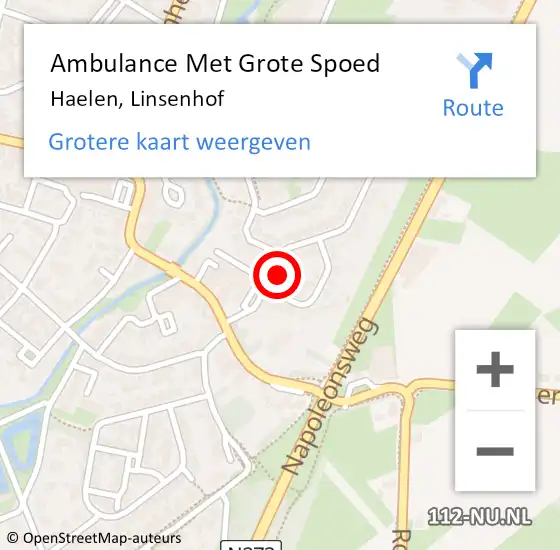Locatie op kaart van de 112 melding: Ambulance Met Grote Spoed Naar Haelen, Linsenhof op 15 april 2024 13:21