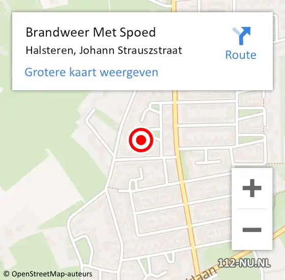 Locatie op kaart van de 112 melding: Brandweer Met Spoed Naar Halsteren, Johann Strauszstraat op 15 april 2024 14:18