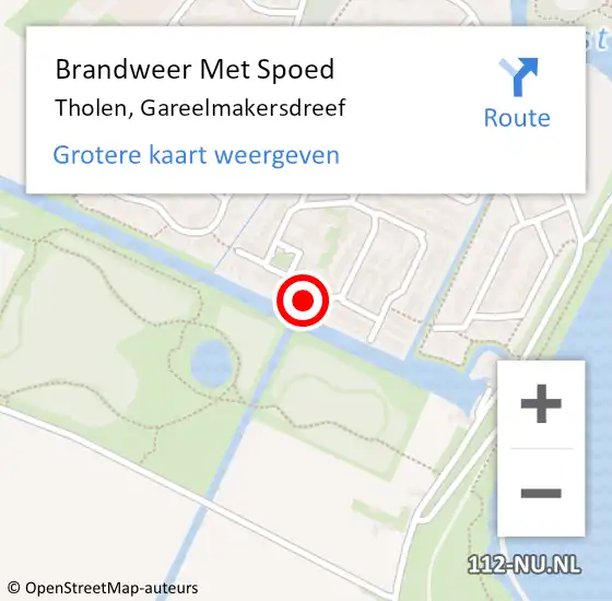 Locatie op kaart van de 112 melding: Brandweer Met Spoed Naar Tholen, Gareelmakersdreef op 15 april 2024 14:32