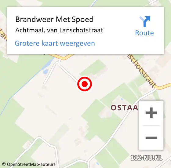 Locatie op kaart van de 112 melding: Brandweer Met Spoed Naar Achtmaal, van Lanschotstraat op 15 april 2024 14:55