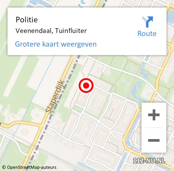 Locatie op kaart van de 112 melding: Politie Veenendaal, Tuinfluiter op 15 april 2024 15:13