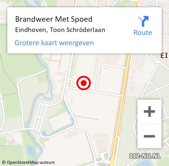 Locatie op kaart van de 112 melding: Brandweer Met Spoed Naar Eindhoven, Toon Schröderlaan op 15 april 2024 15:32