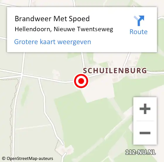 Locatie op kaart van de 112 melding: Brandweer Met Spoed Naar Hellendoorn, Nieuwe Twentseweg op 15 april 2024 16:00