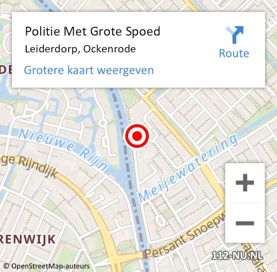 Locatie op kaart van de 112 melding: Politie Met Grote Spoed Naar Leiderdorp, Ockenrode op 15 april 2024 16:16