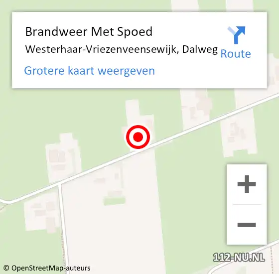 Locatie op kaart van de 112 melding: Brandweer Met Spoed Naar Westerhaar-Vriezenveensewijk, Dalweg op 15 april 2024 16:47