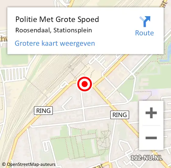 Locatie op kaart van de 112 melding: Politie Met Grote Spoed Naar Roosendaal, Stationsplein op 15 april 2024 18:24