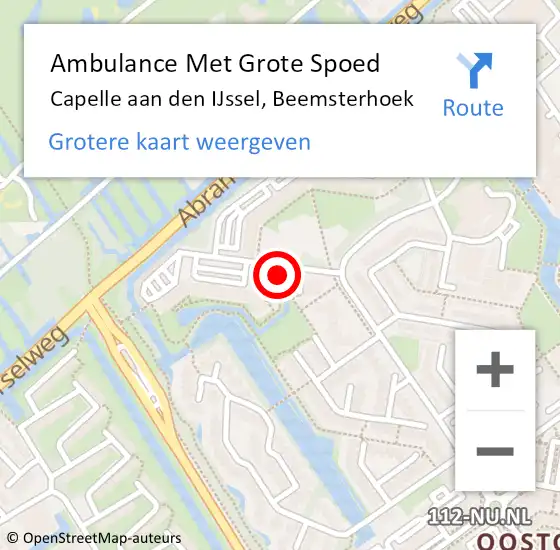 Locatie op kaart van de 112 melding: Ambulance Met Grote Spoed Naar Capelle aan den IJssel, Beemsterhoek op 15 april 2024 19:04