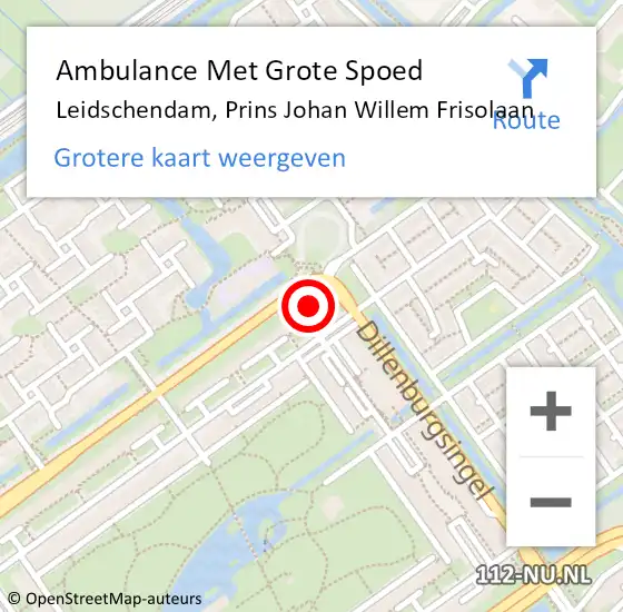 Locatie op kaart van de 112 melding: Ambulance Met Grote Spoed Naar Leidschendam, Prins Johan Willem Frisolaan op 15 april 2024 19:44