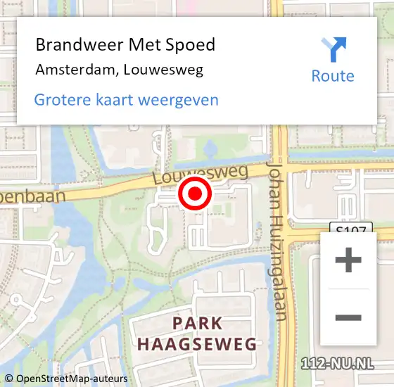 Locatie op kaart van de 112 melding: Brandweer Met Spoed Naar Amsterdam, Louwesweg op 15 april 2024 21:28