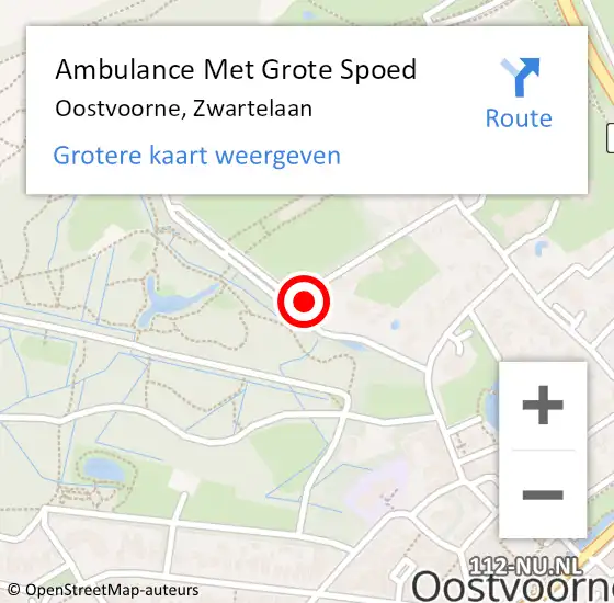 Locatie op kaart van de 112 melding: Ambulance Met Grote Spoed Naar Oostvoorne, Zwartelaan op 15 april 2024 23:40