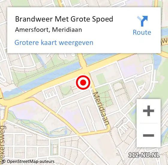 Locatie op kaart van de 112 melding: Brandweer Met Grote Spoed Naar Amersfoort, Meridiaan op 16 april 2024 03:13