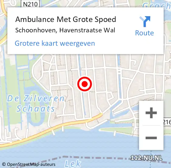 Locatie op kaart van de 112 melding: Ambulance Met Grote Spoed Naar Schoonhoven, Havenstraatse Wal op 16 april 2024 05:55